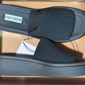 Steve Madden Black Jolee Slide Sandals